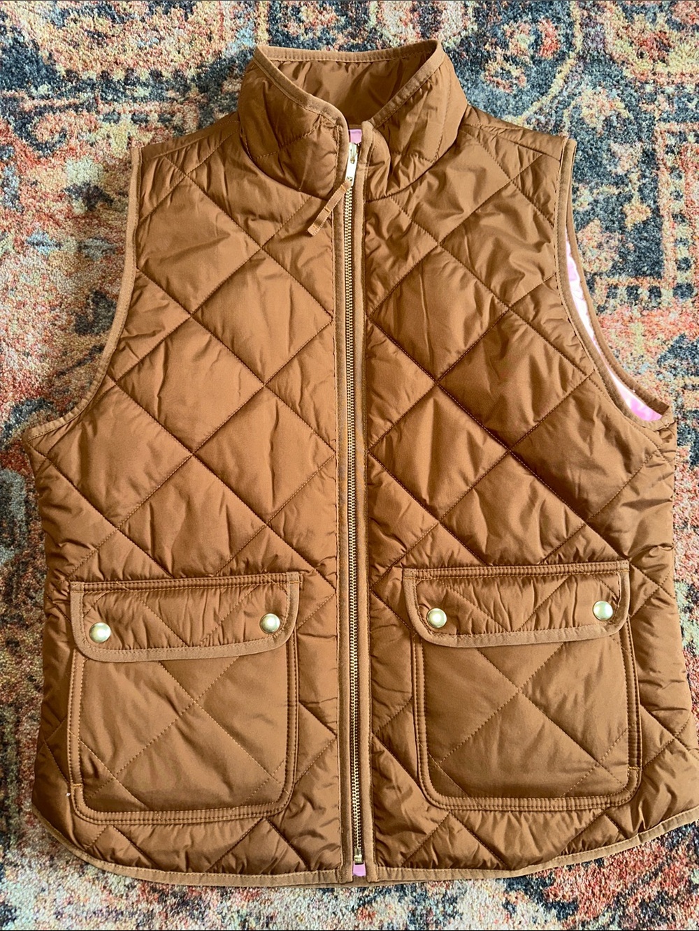 J. Crew Quilted Brown Sleeveless Vest